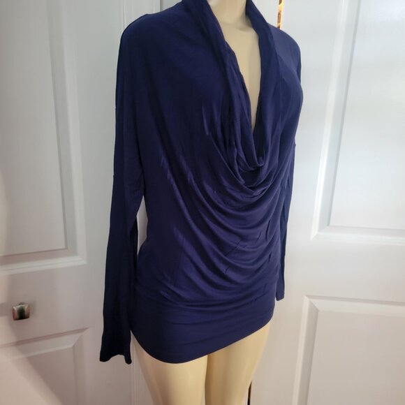 Zenana Outfitters Purple Drape Front Long Sleeve Top Style RT-9031 - Picture 3 of 9